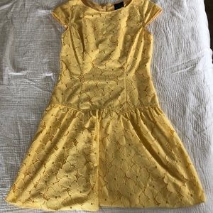 Yellow drop waist dress